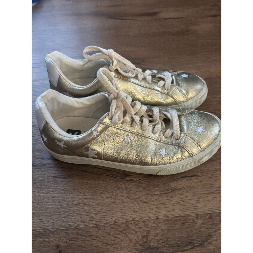 Madewell x Veja Esplar Low Sneakers in Star Embroidered Gold Leather size 8